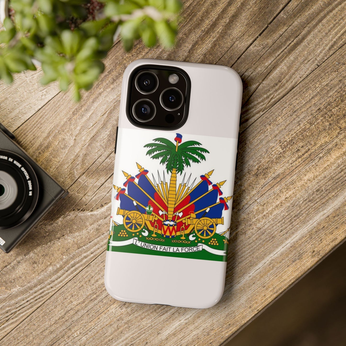 Haiti Flag Tough Phone Case — Presidential Coat of Arms Protective Cover