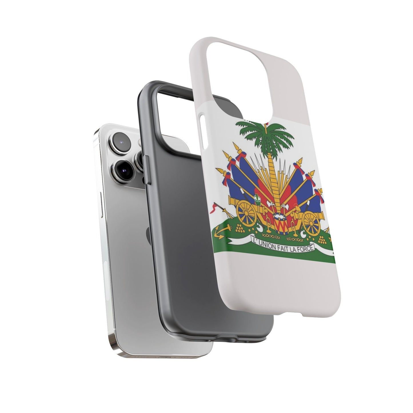 Haiti Flag Tough Phone Case — Presidential Coat of Arms Protective Cover