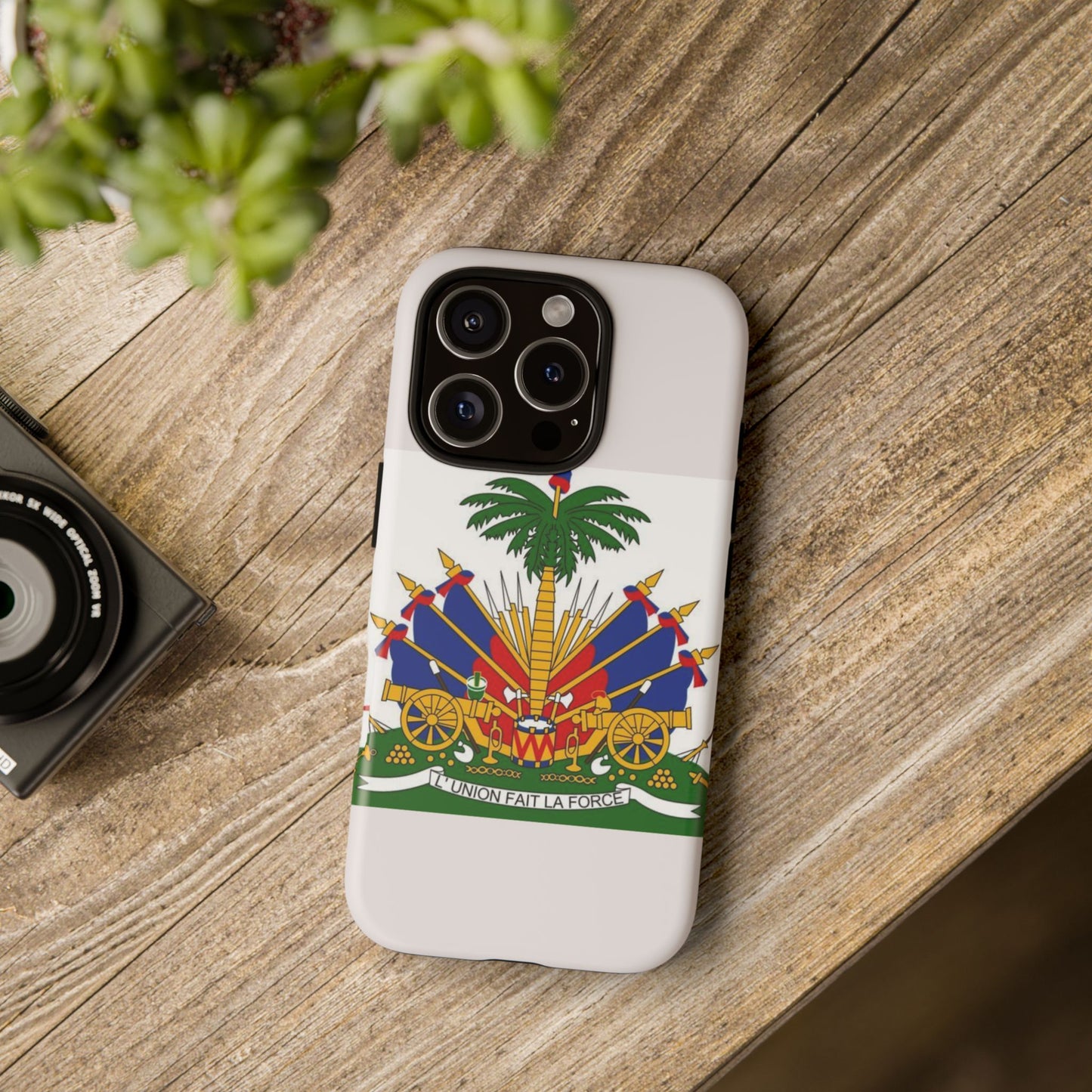 Haiti Flag Tough Phone Case — Presidential Coat of Arms Protective Cover