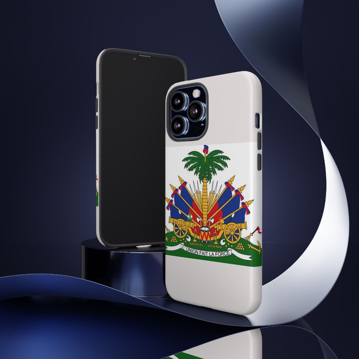 Haiti Flag Tough Phone Case — Presidential Coat of Arms Protective Cover