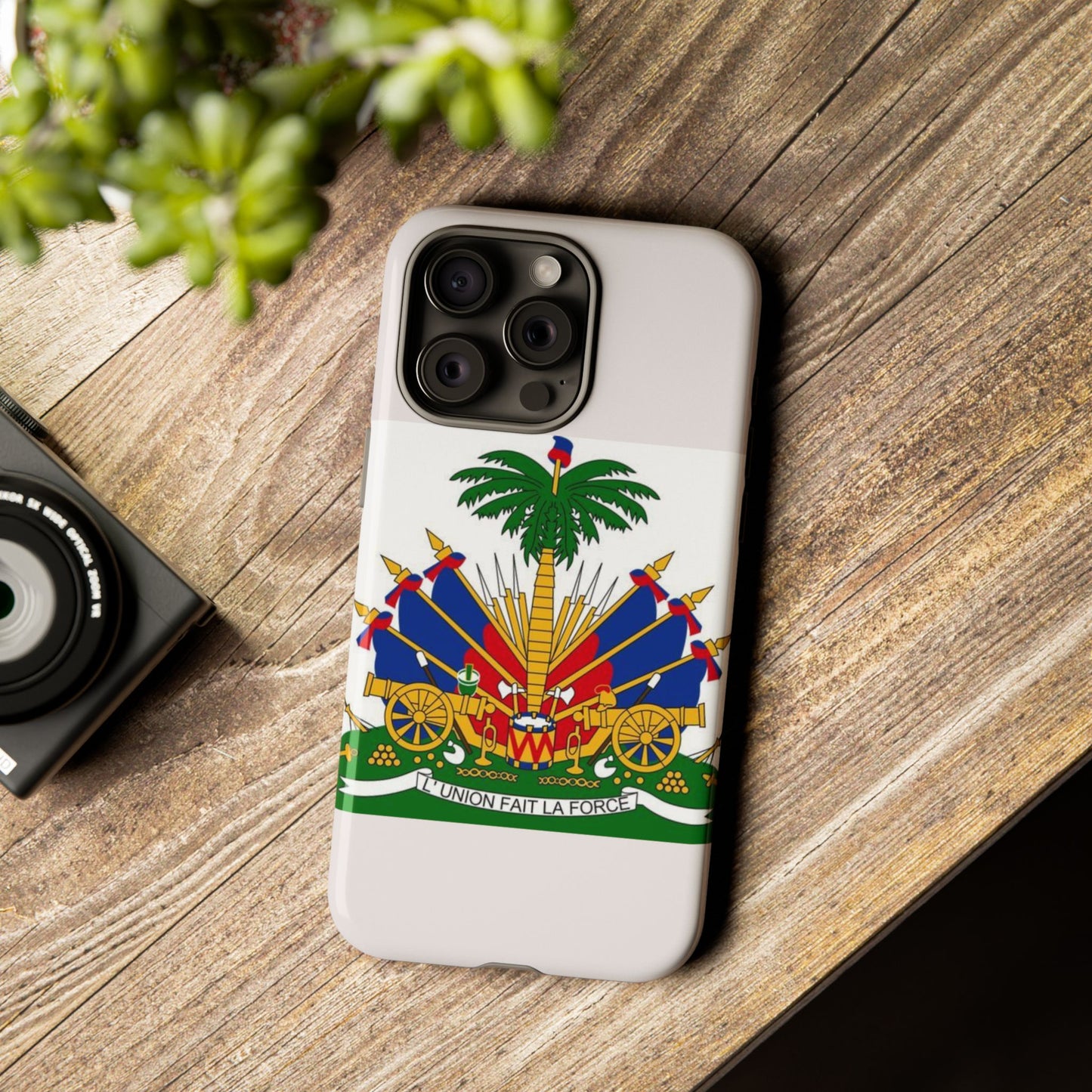 Haiti Flag Tough Phone Case — Presidential Coat of Arms Protective Cover