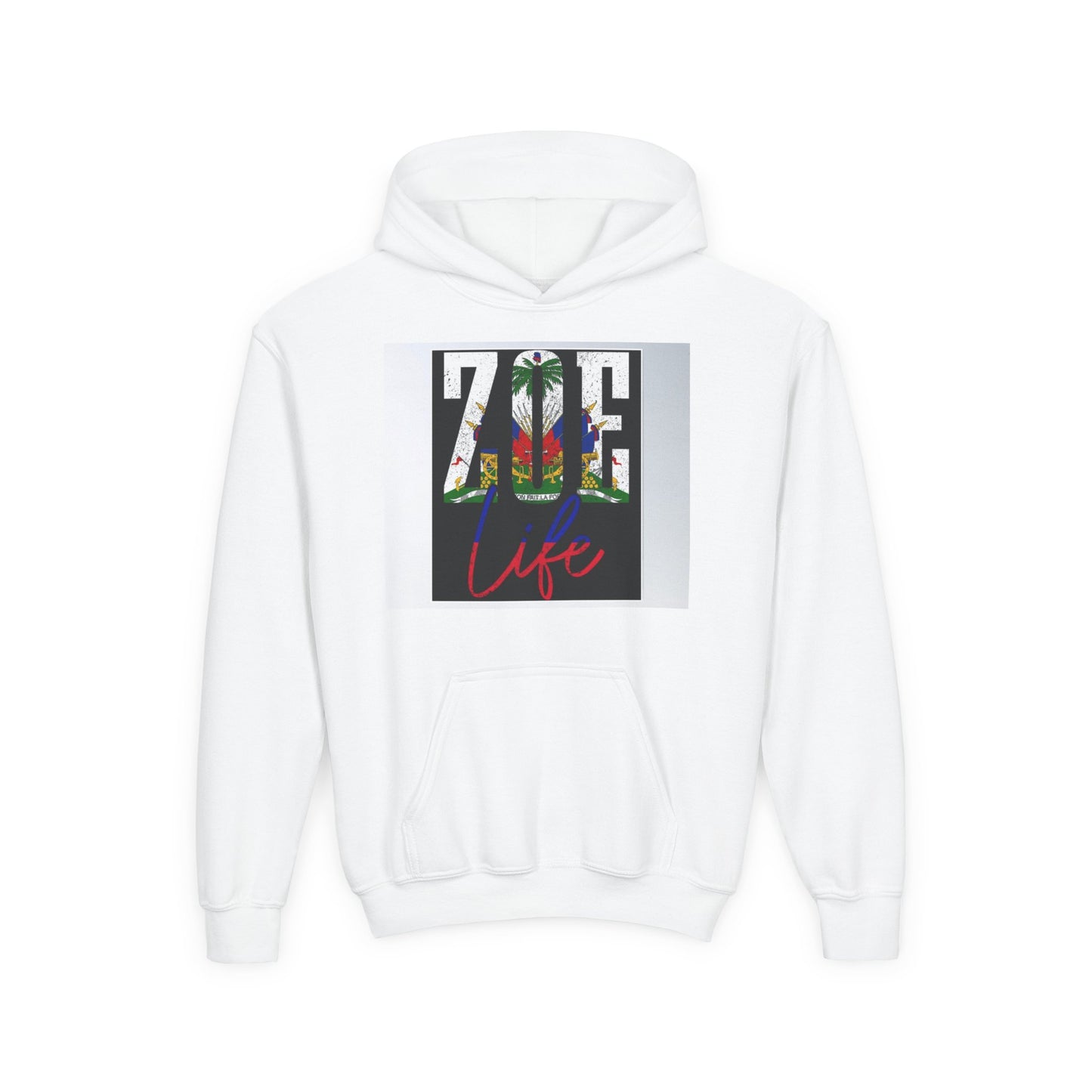 Youth Hoodie — "Zoe Life" Front & "First Black Republic" Back Graphic