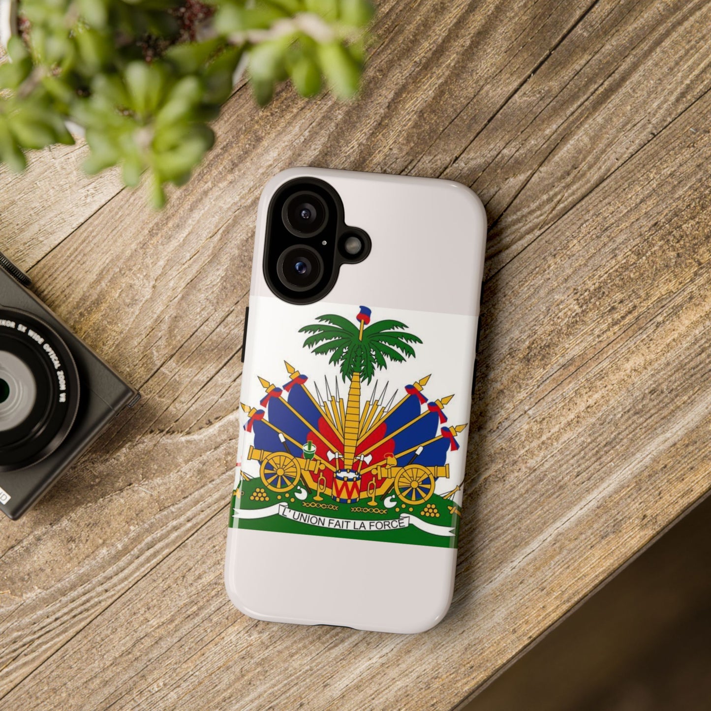 Haiti Flag Tough Phone Case — Presidential Coat of Arms Protective Cover