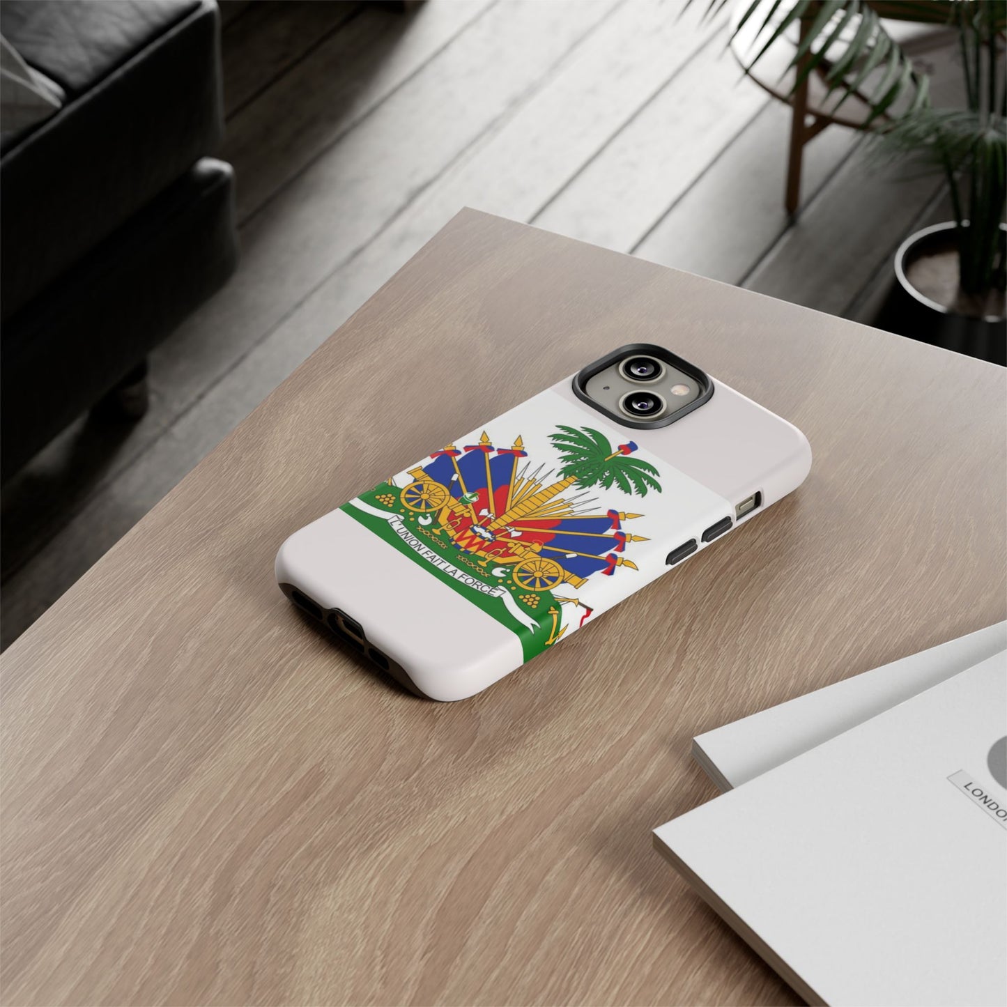Haiti Flag Tough Phone Case — Presidential Coat of Arms Protective Cover
