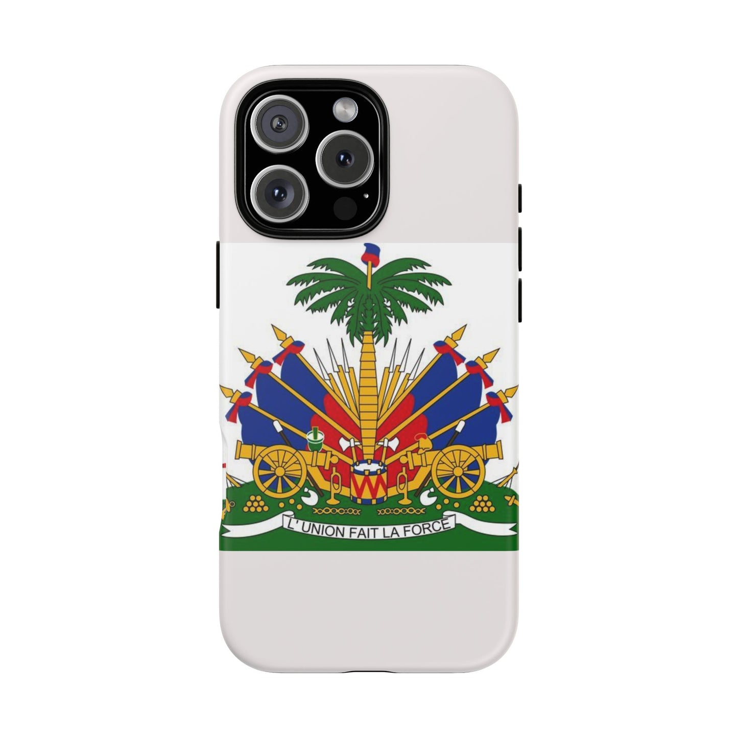 Haiti Flag Tough Phone Case — Presidential Coat of Arms Protective Cover