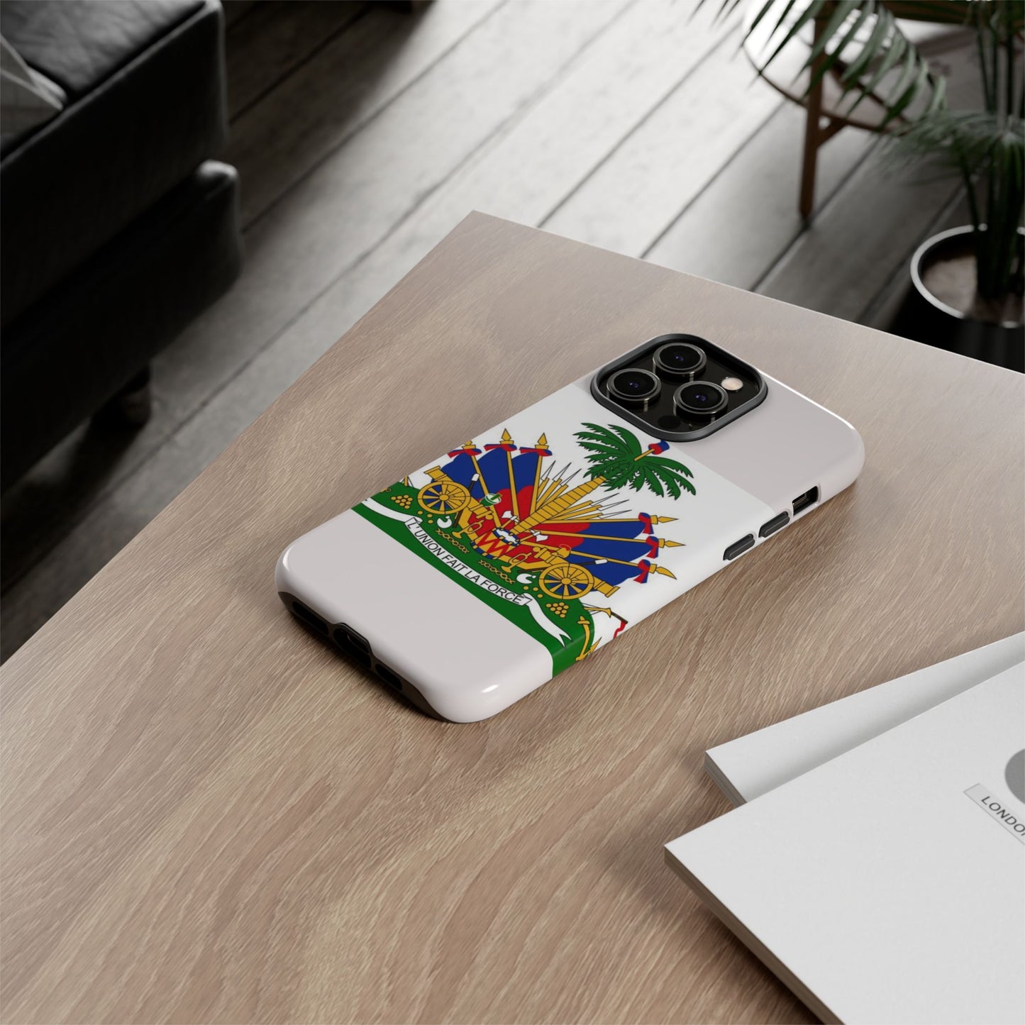 Haiti Flag Tough Phone Case — Presidential Coat of Arms Protective Cover