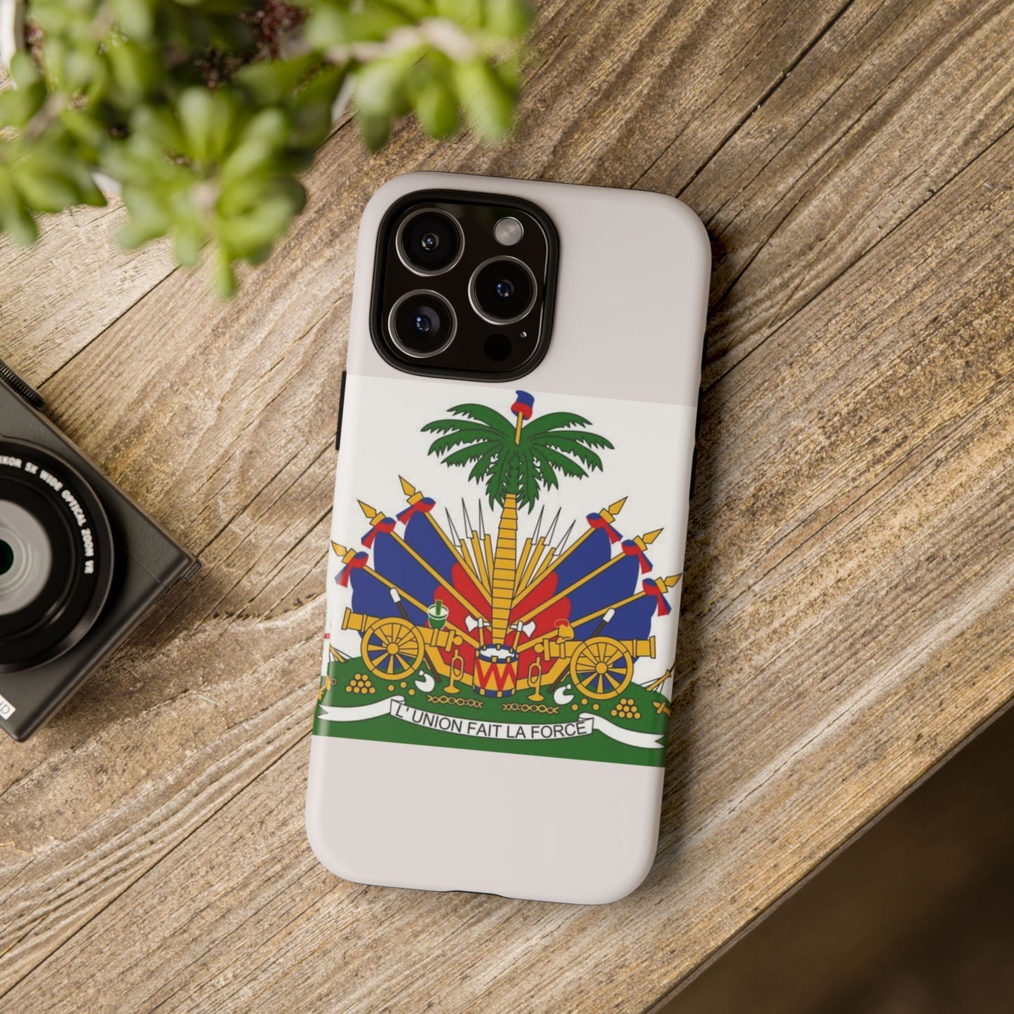 Haiti Flag Tough Phone Case — Presidential Coat of Arms Protective Cover