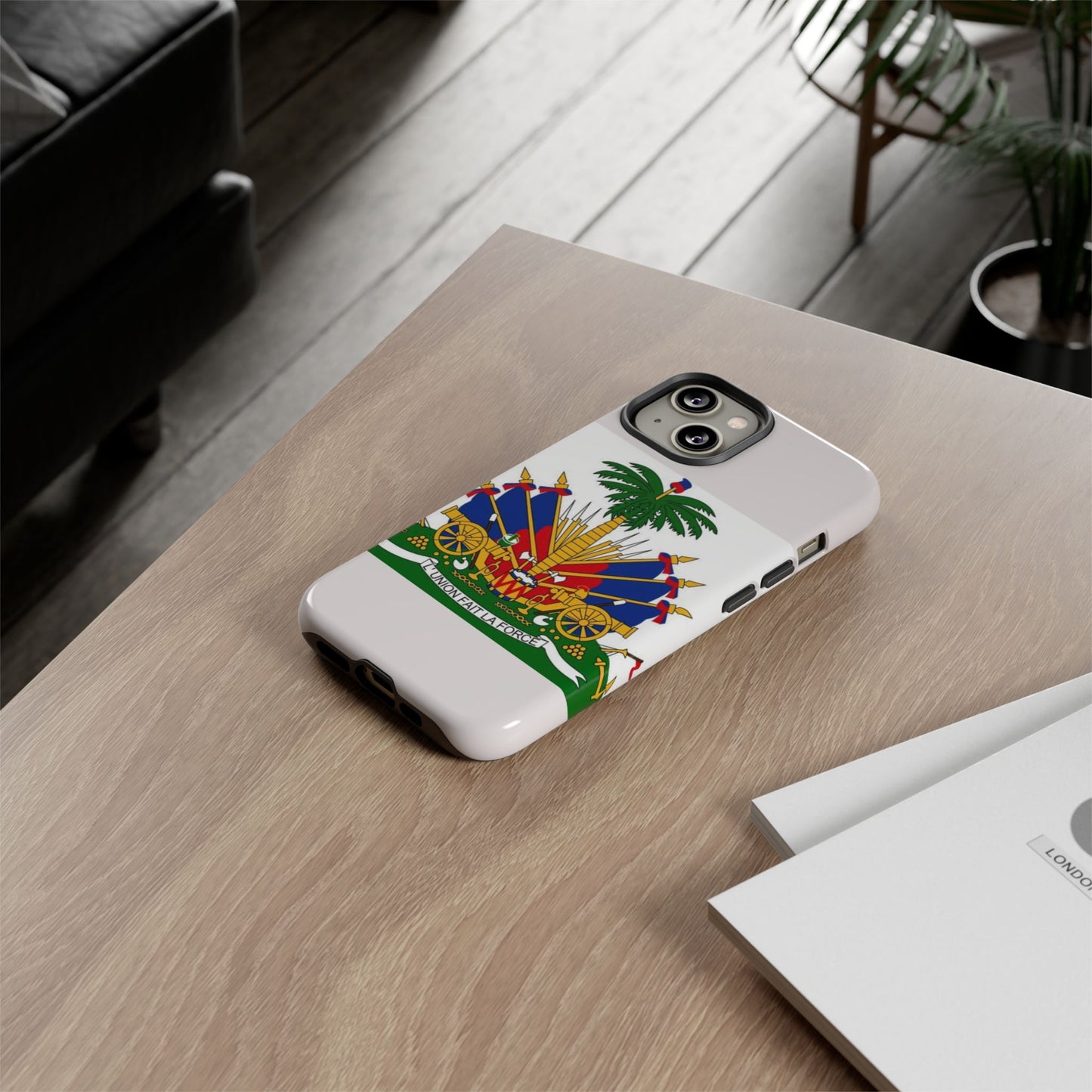 Haiti Flag Tough Phone Case — Presidential Coat of Arms Protective Cover