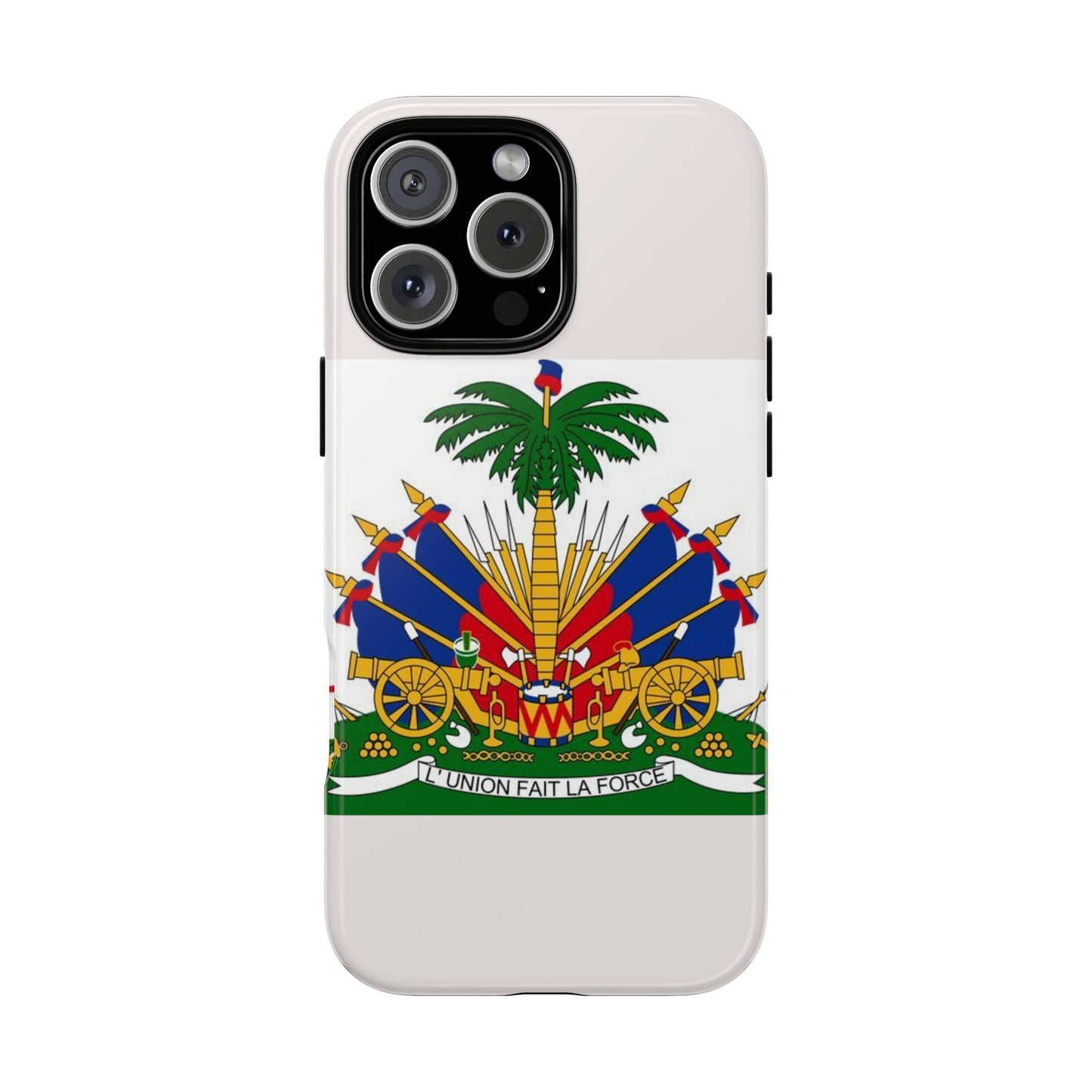 Haiti Flag Tough Phone Case — Presidential Coat of Arms Protective Cover