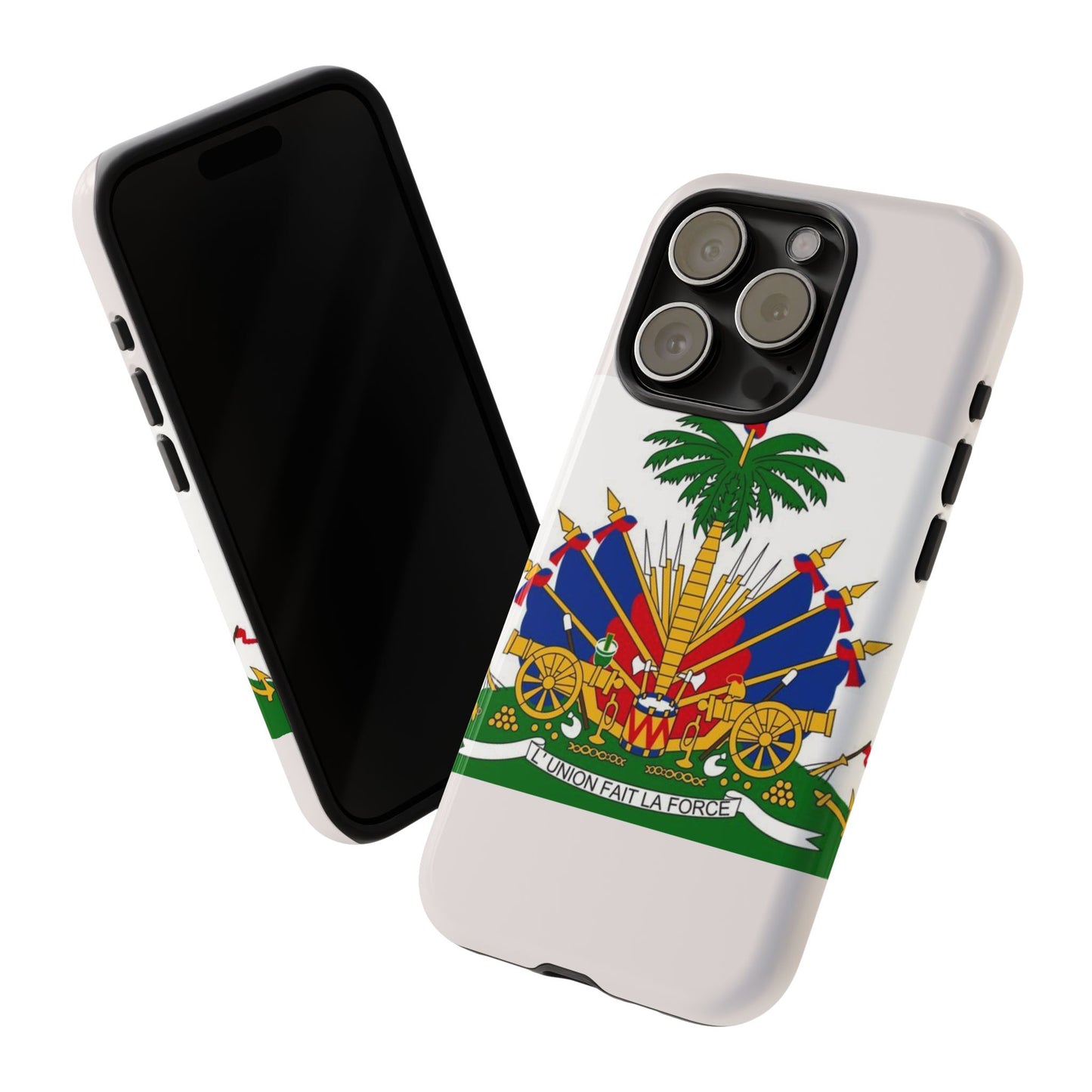 Haiti Flag Tough Phone Case — Presidential Coat of Arms Protective Cover