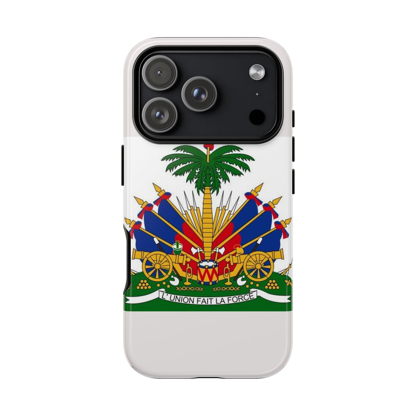 Haiti Flag Tough Phone Case — Presidential Coat of Arms Protective Cover