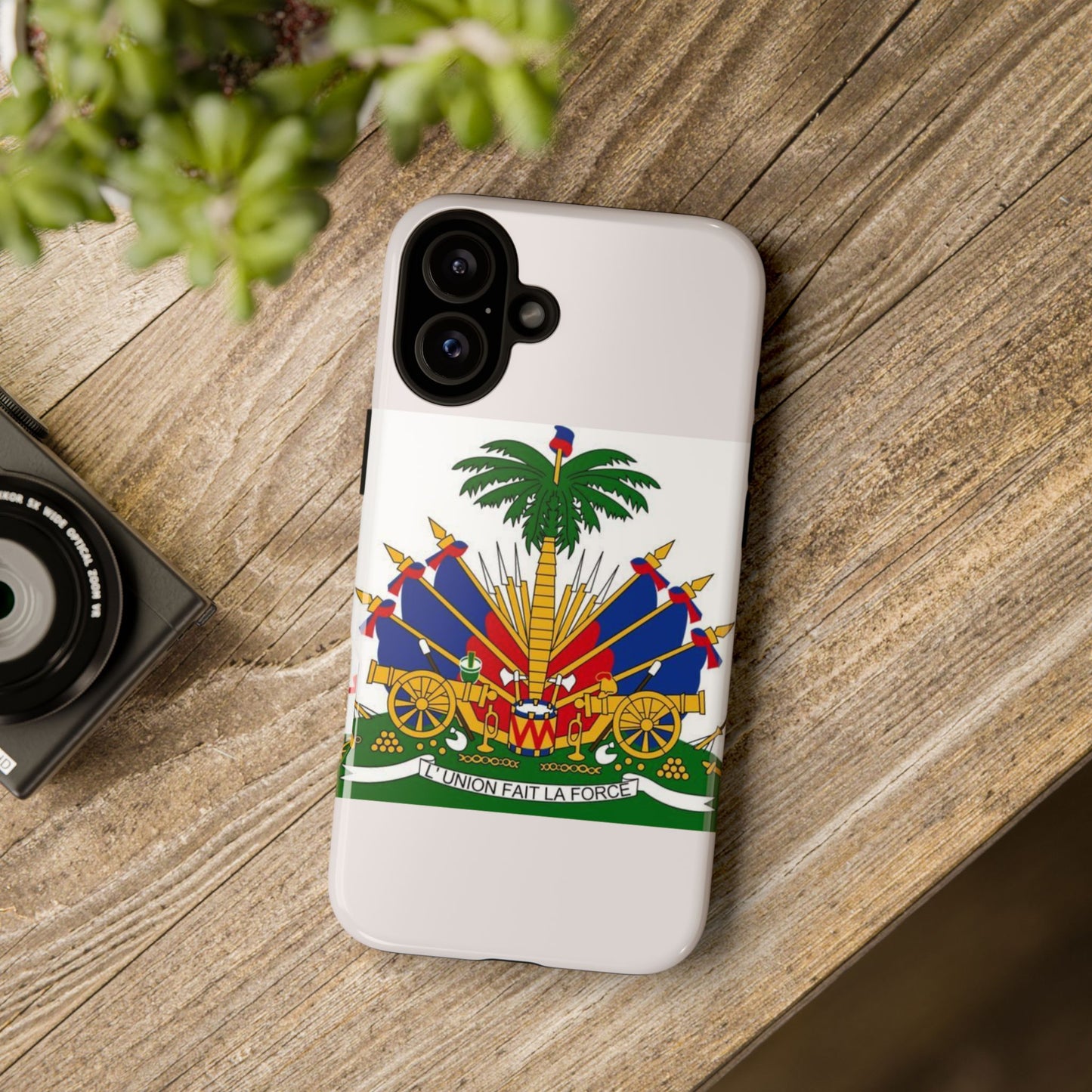 Haiti Flag Tough Phone Case — Presidential Coat of Arms Protective Cover