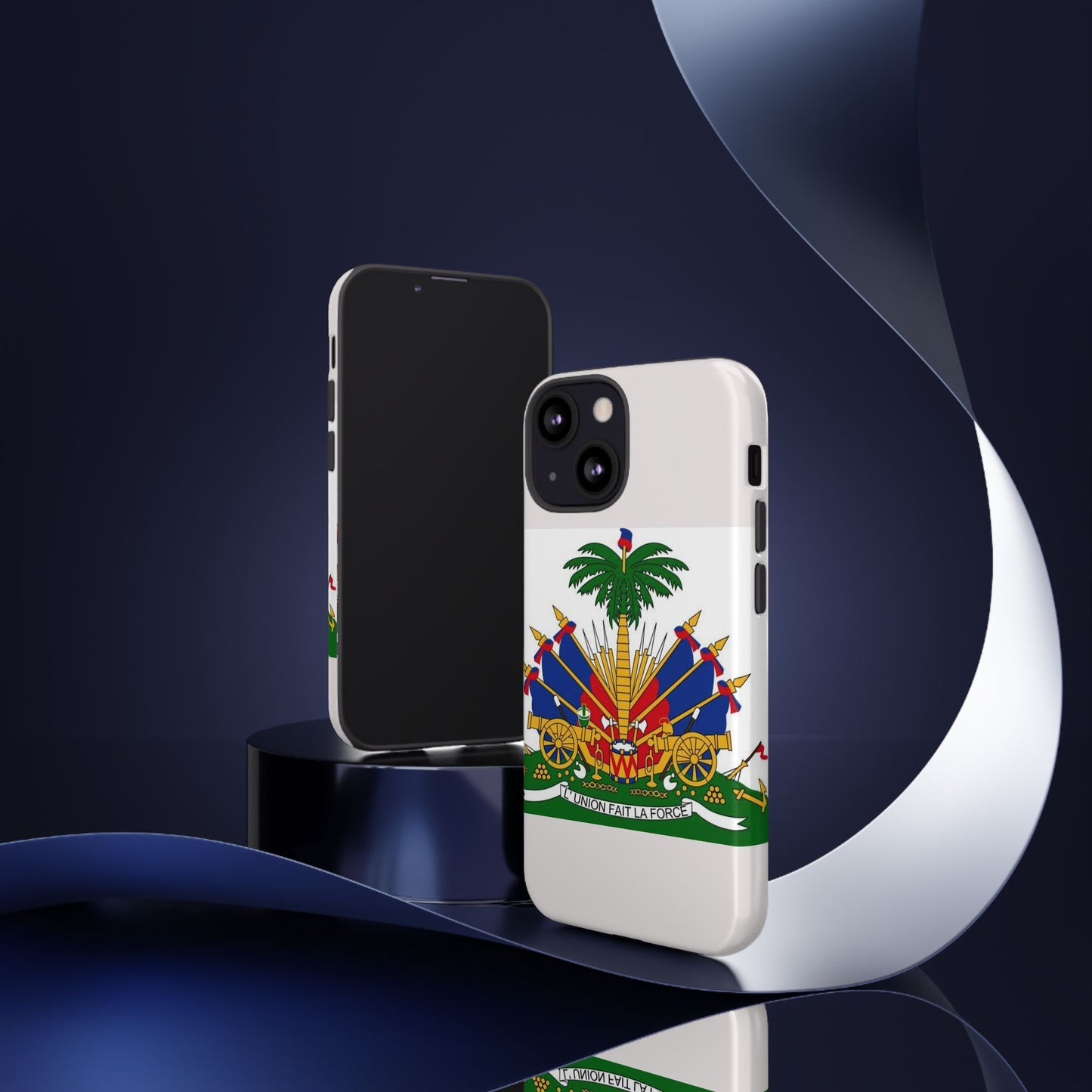 Haiti Flag Tough Phone Case — Presidential Coat of Arms Protective Cover