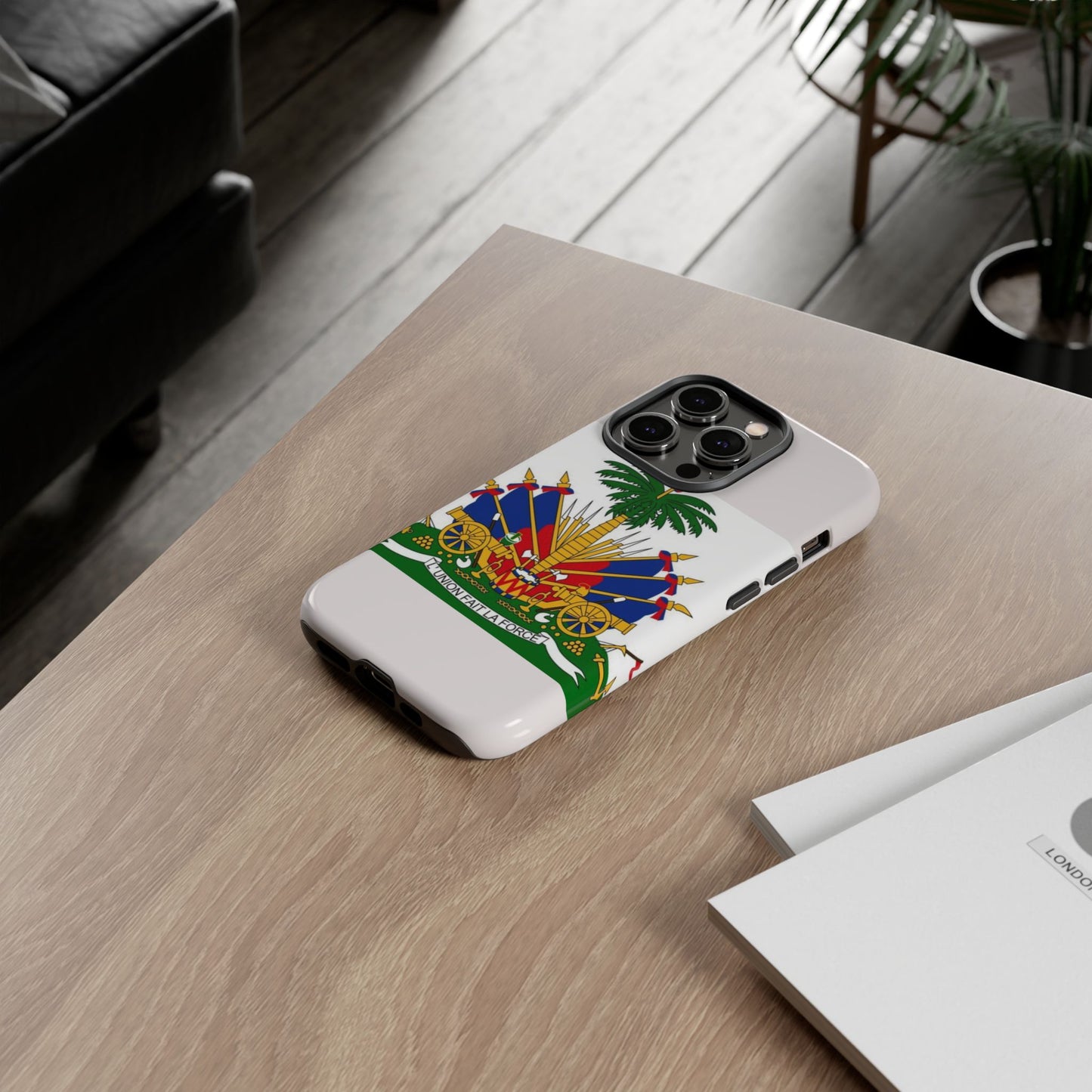 Haiti Flag Tough Phone Case — Presidential Coat of Arms Protective Cover