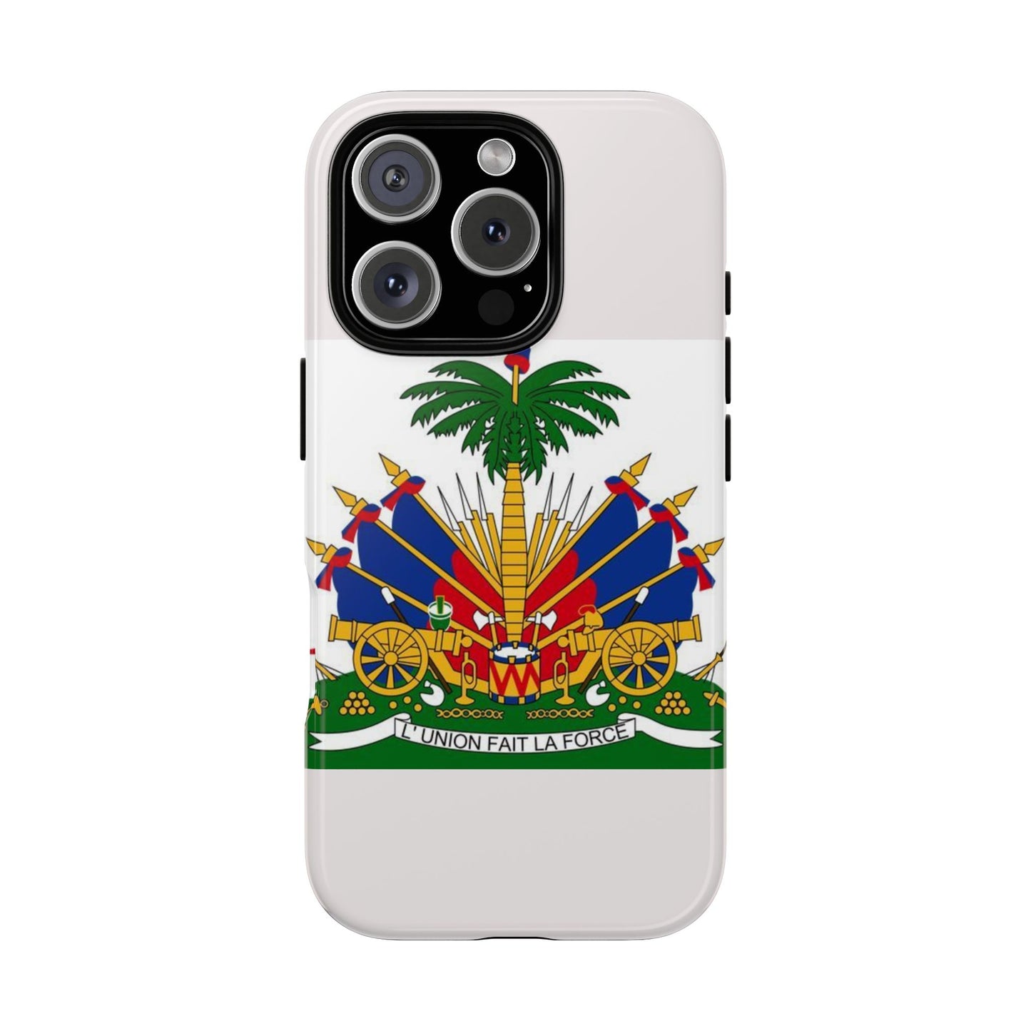 Haiti Flag Tough Phone Case — Presidential Coat of Arms Protective Cover