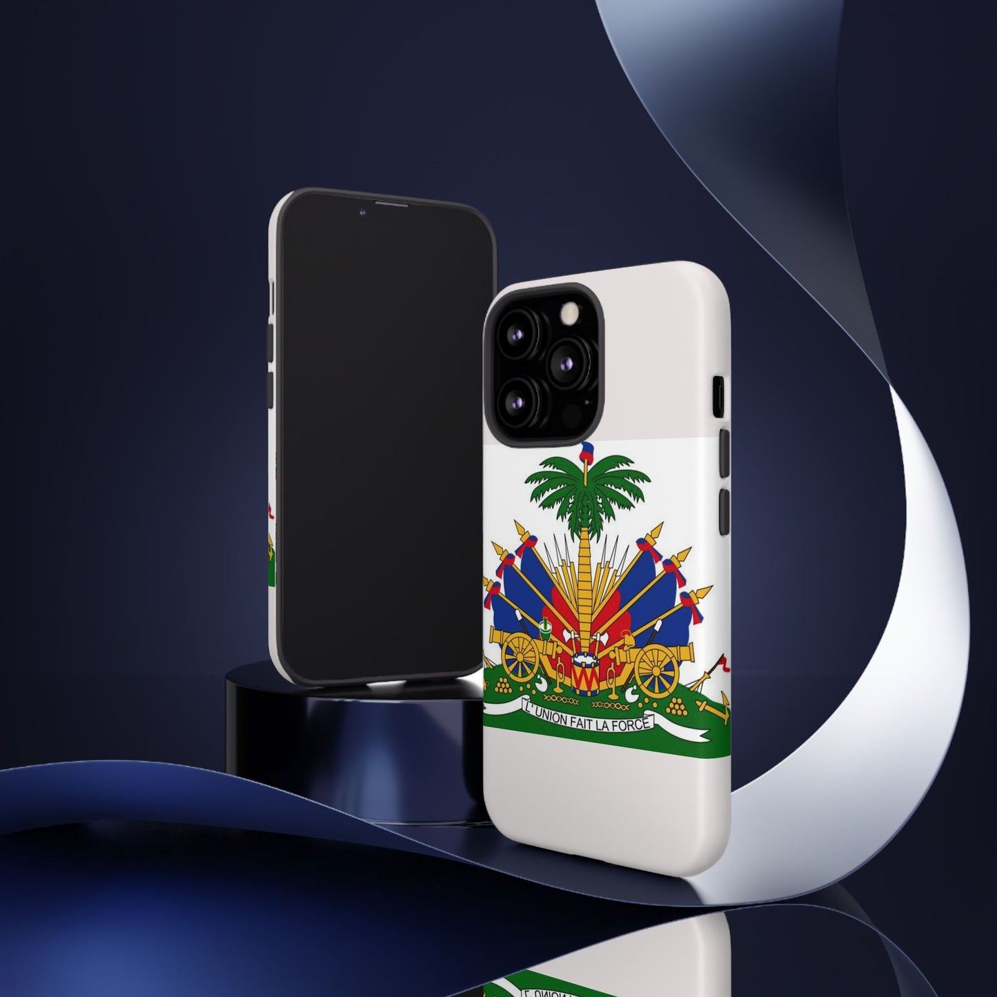 Haiti Flag Tough Phone Case — Presidential Coat of Arms Protective Cover