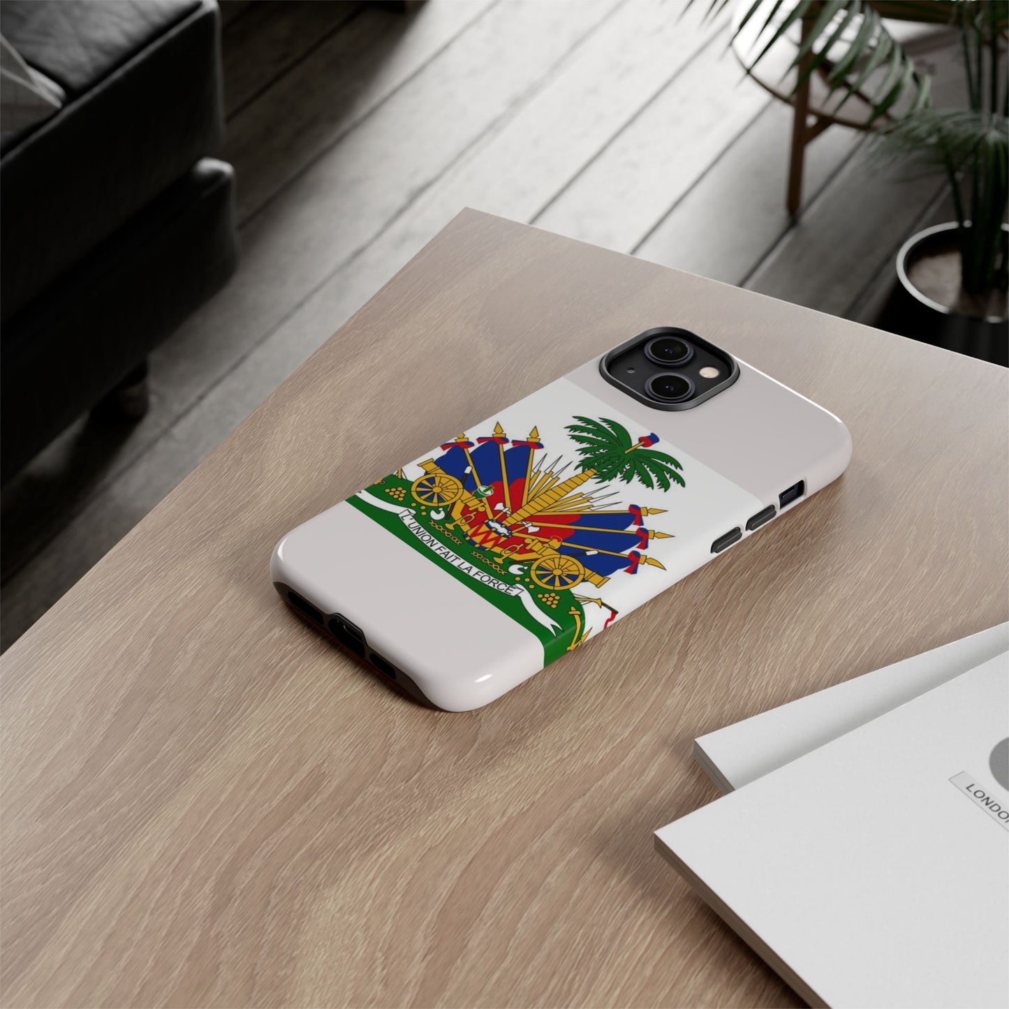 Haiti Flag Tough Phone Case — Presidential Coat of Arms Protective Cover