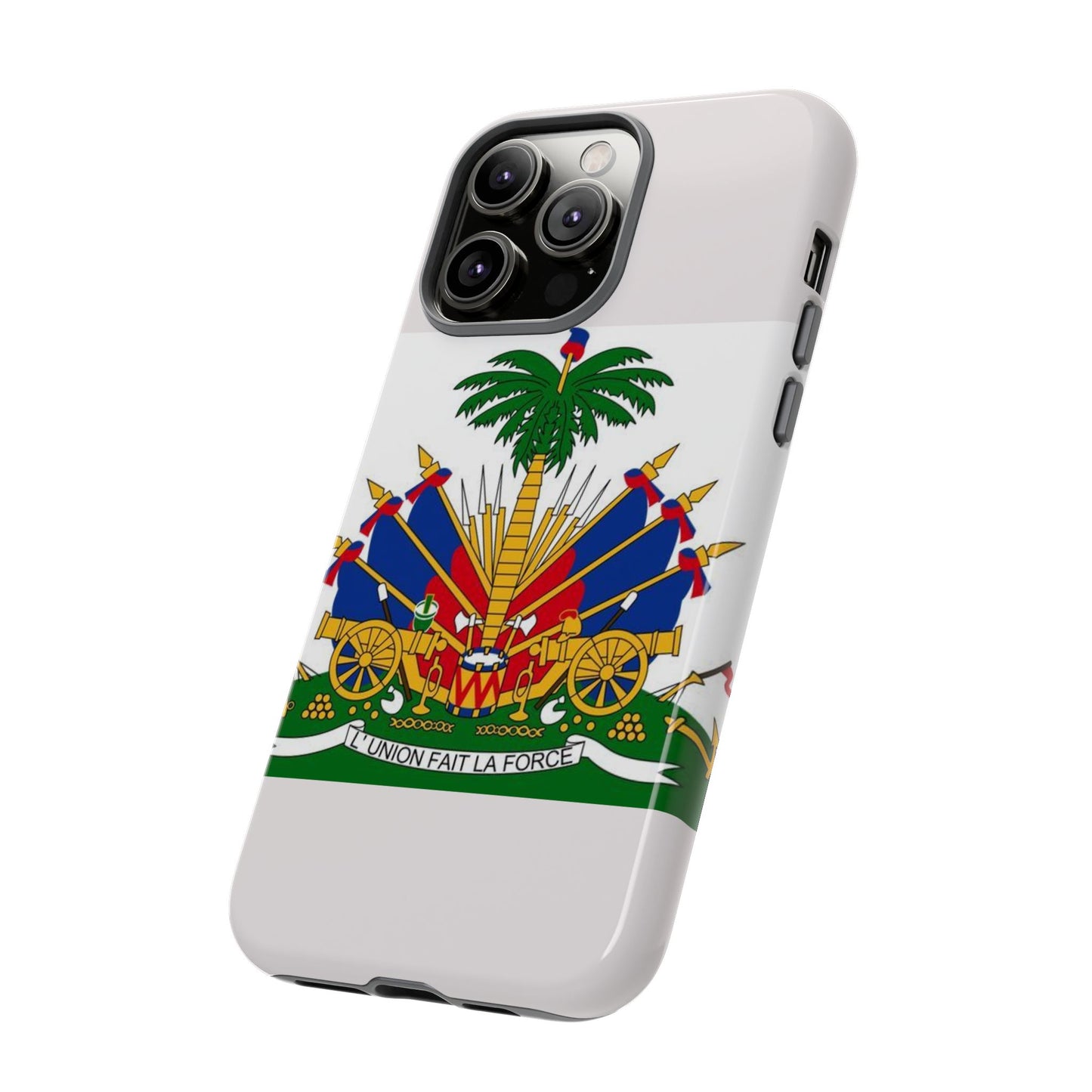 Haiti Flag Tough Phone Case — Presidential Coat of Arms Protective Cover