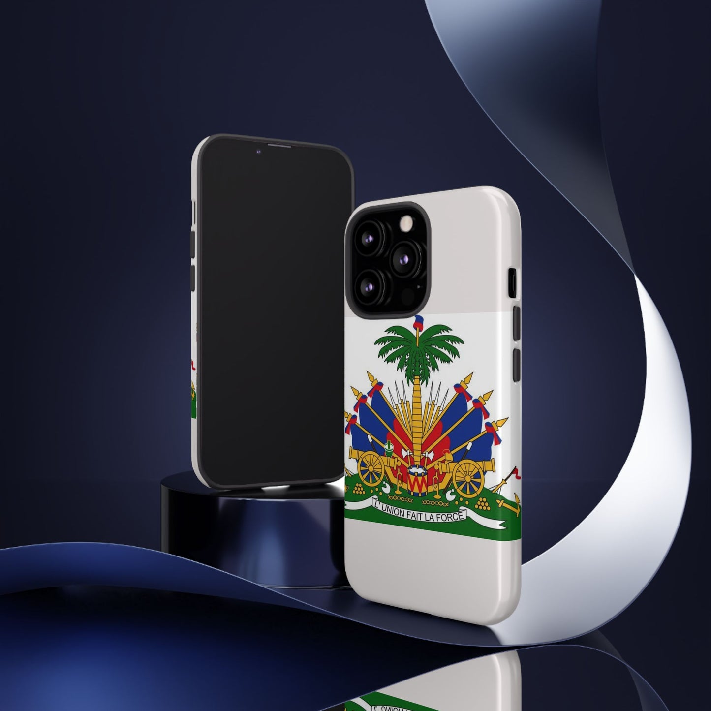 Haiti Flag Tough Phone Case — Presidential Coat of Arms Protective Cover