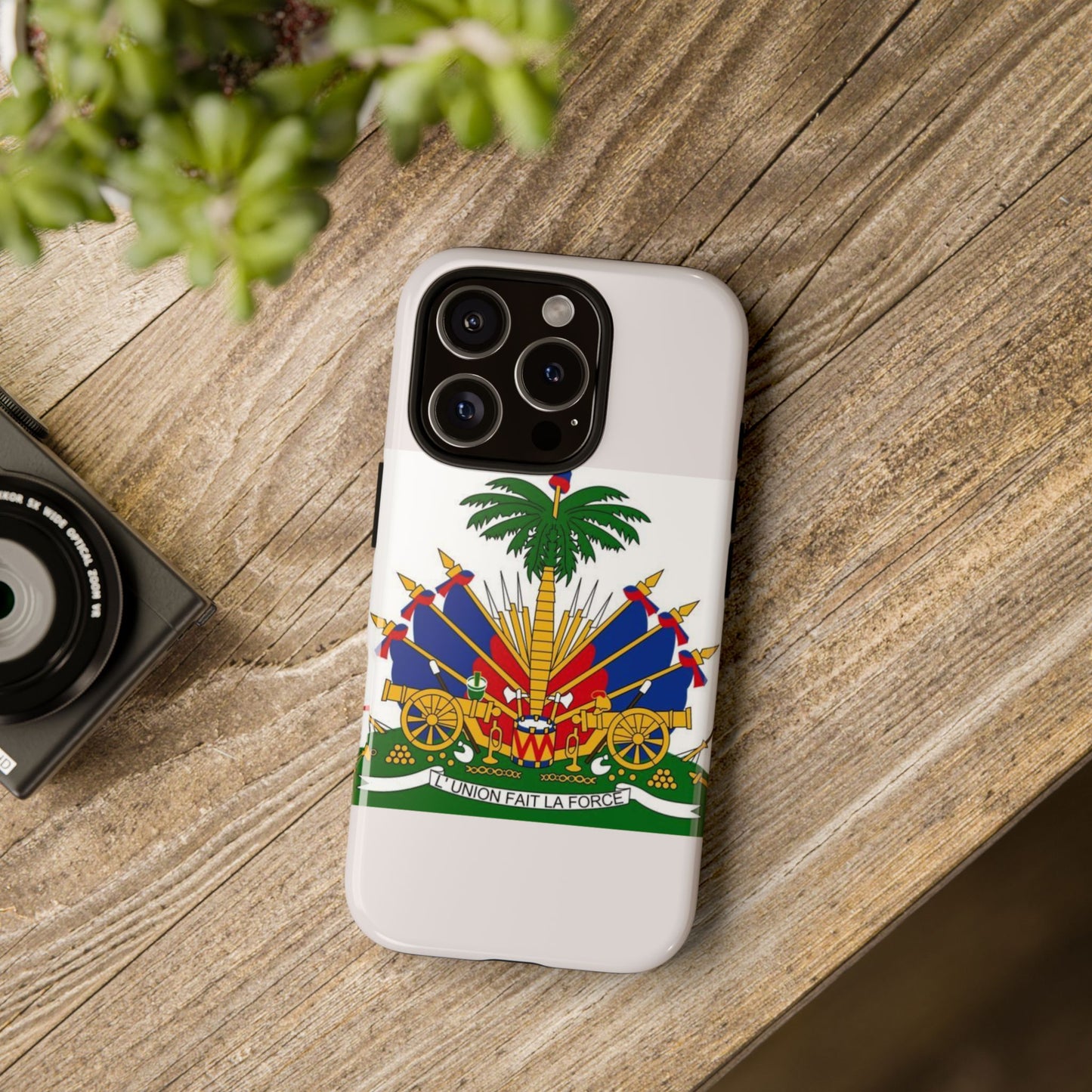Haiti Flag Tough Phone Case — Presidential Coat of Arms Protective Cover