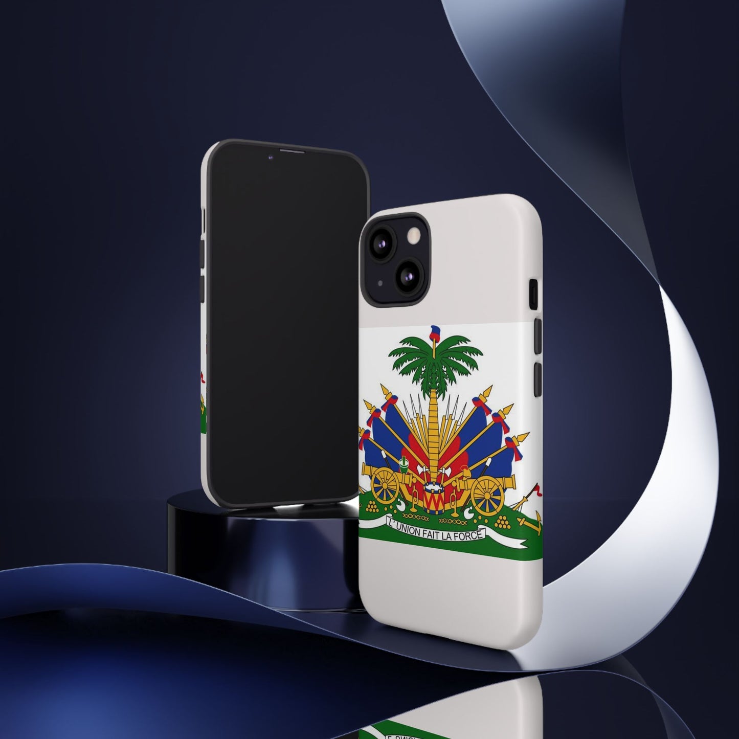 Haiti Flag Tough Phone Case — Presidential Coat of Arms Protective Cover