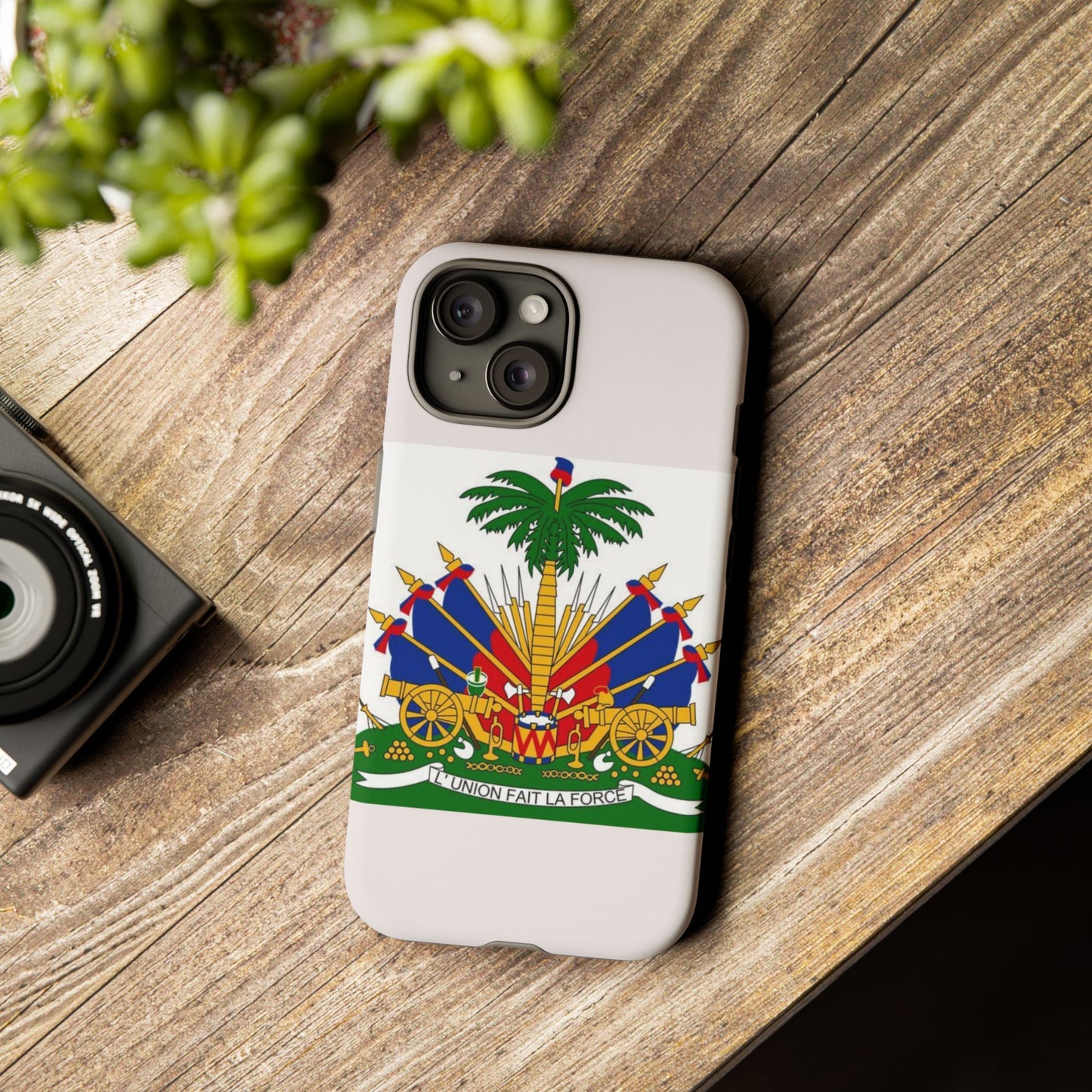 Haiti Flag Tough Phone Case — Presidential Coat of Arms Protective Cover