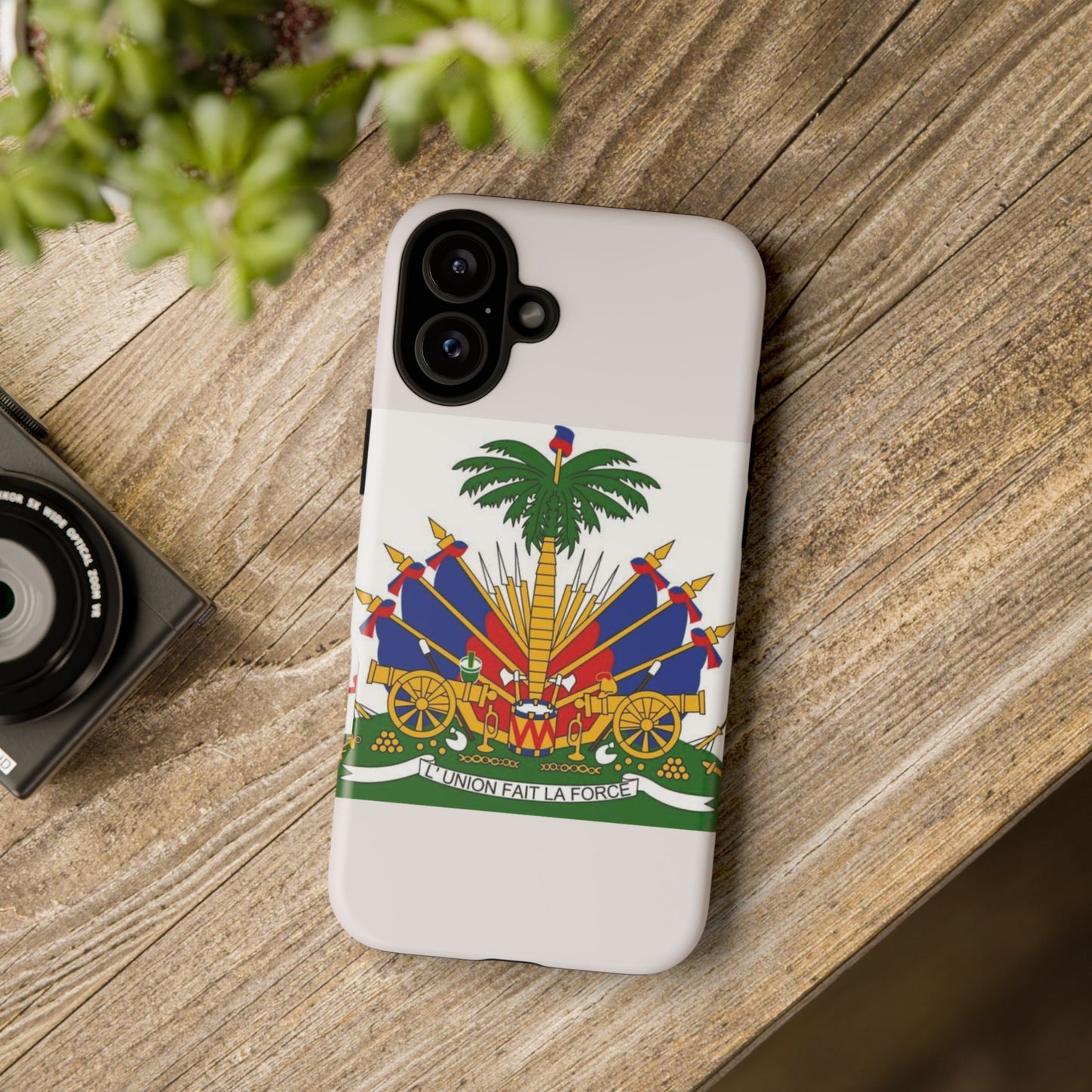 Haiti Flag Tough Phone Case — Presidential Coat of Arms Protective Cover