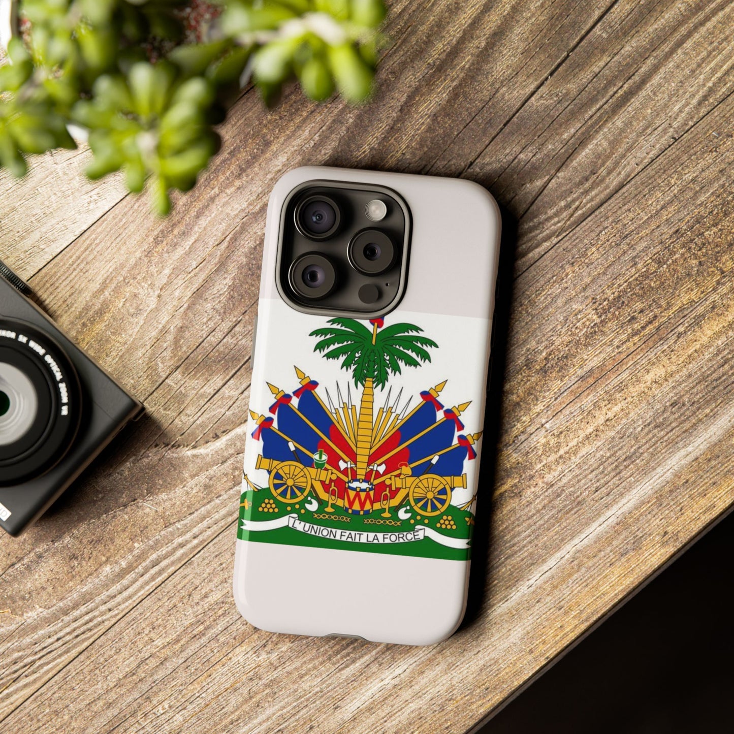 Haiti Flag Tough Phone Case — Presidential Coat of Arms Protective Cover