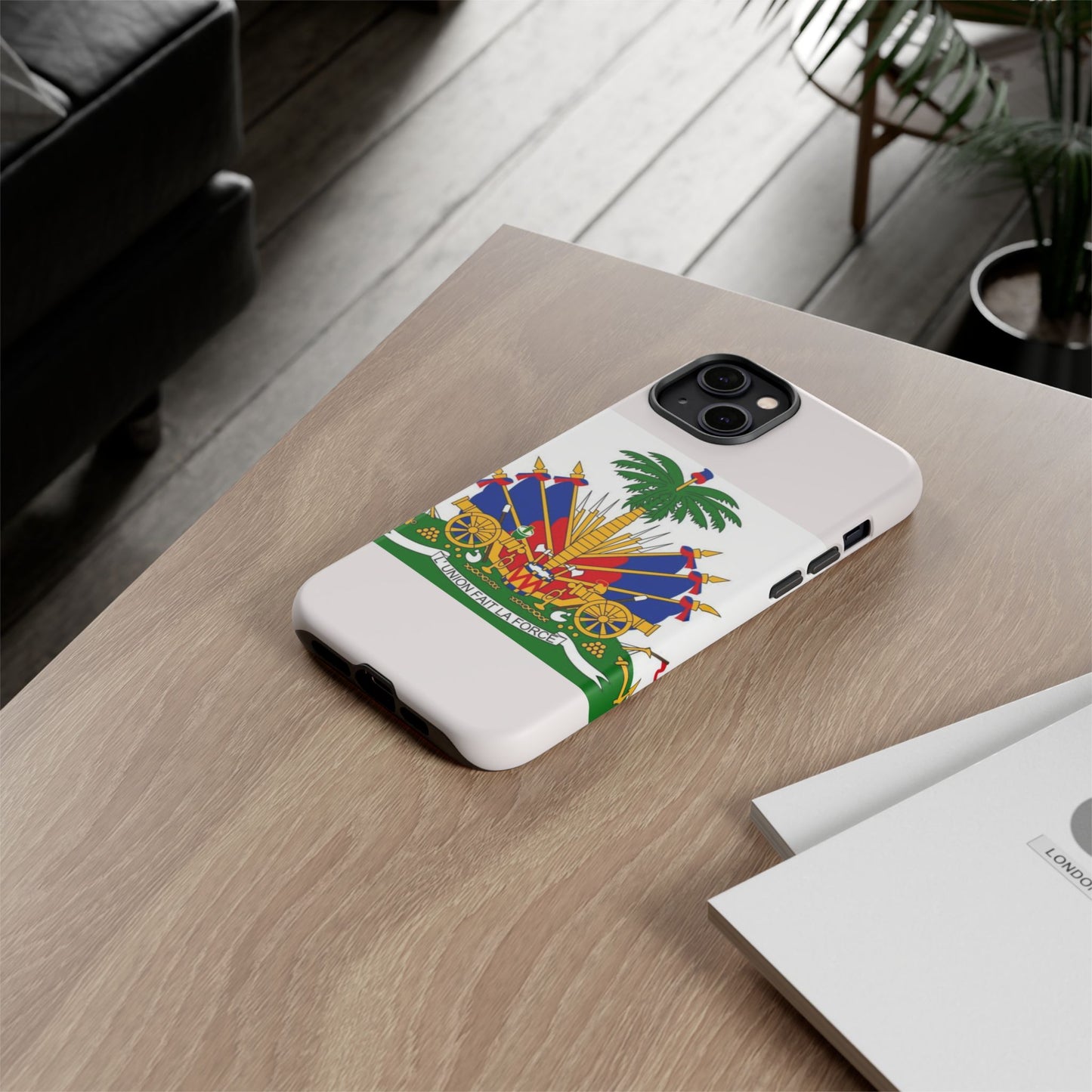 Haiti Flag Tough Phone Case — Presidential Coat of Arms Protective Cover