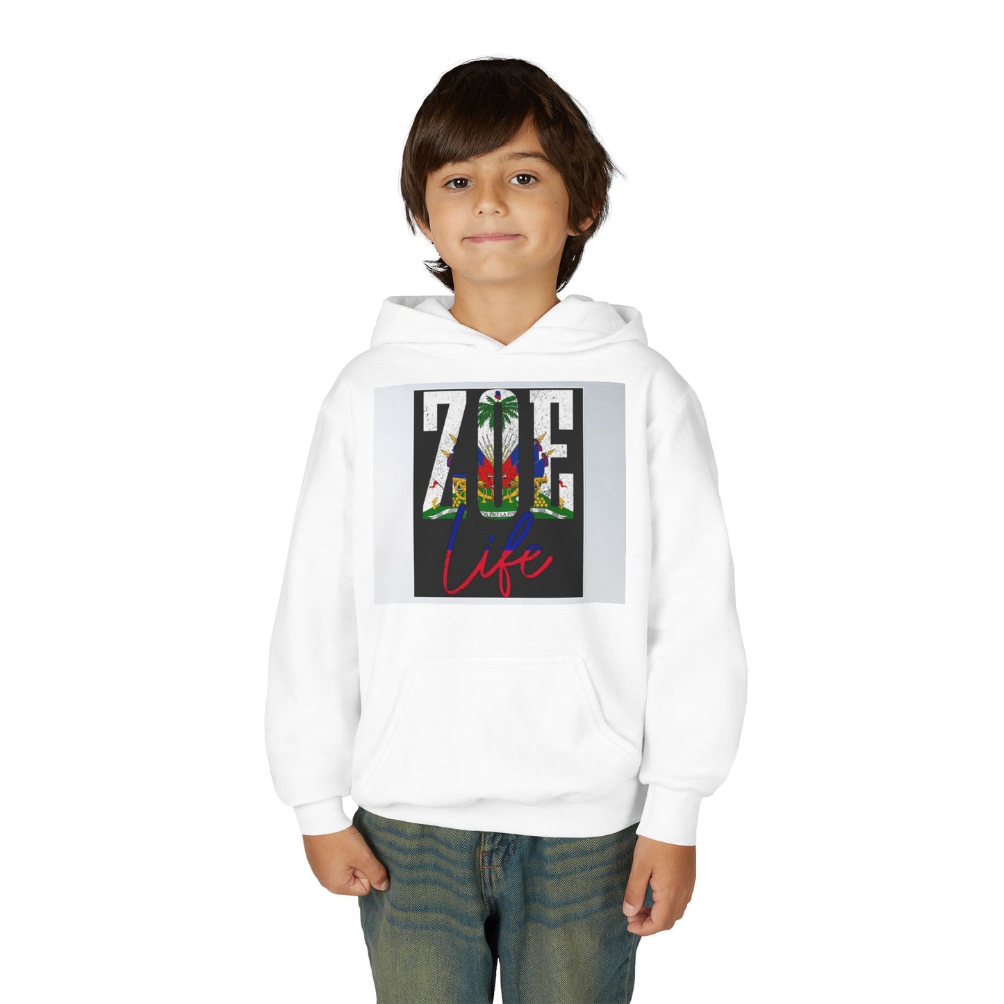 Youth Hoodie — "Zoe Life" Front & "First Black Republic" Back Graphic