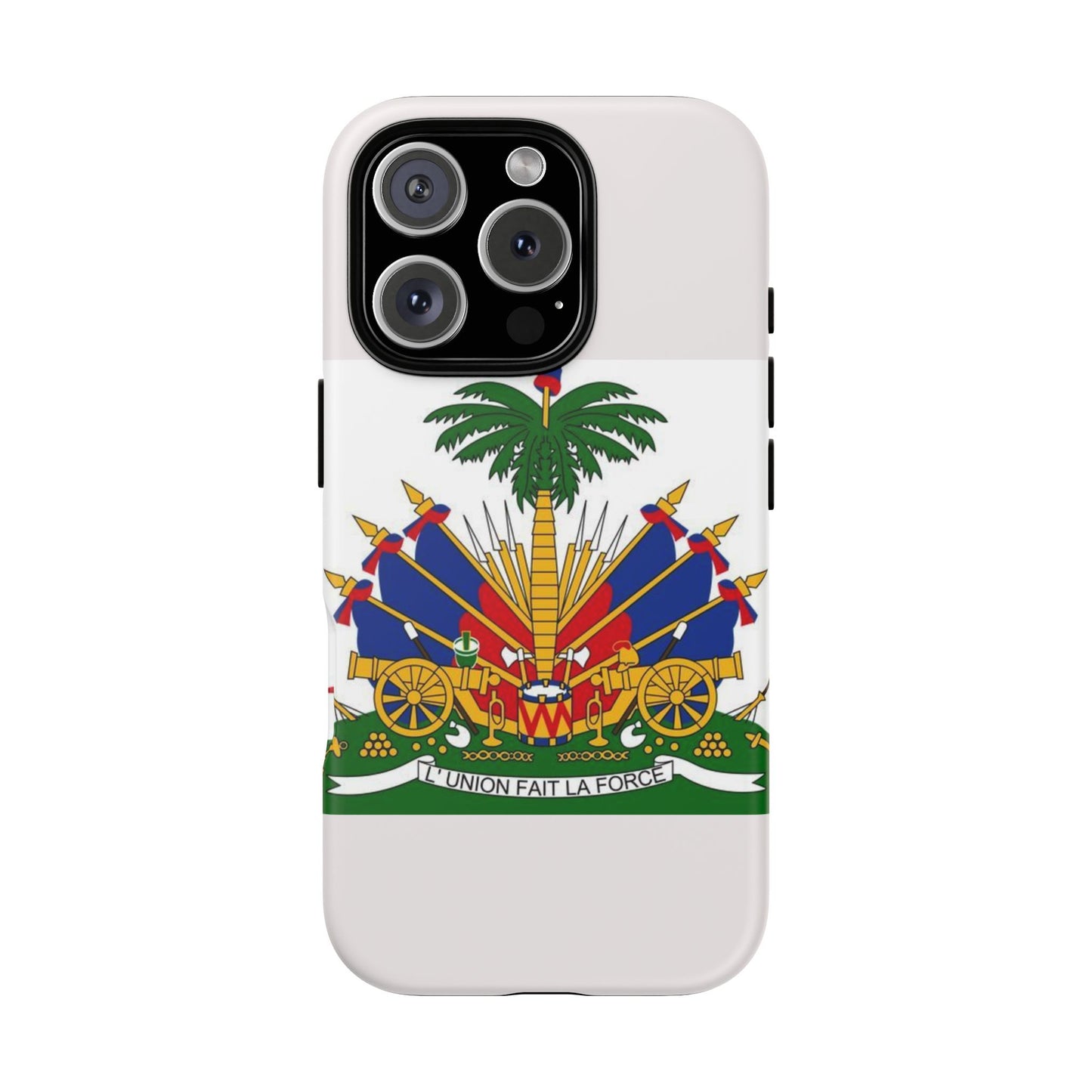 Haiti Flag Tough Phone Case — Presidential Coat of Arms Protective Cover