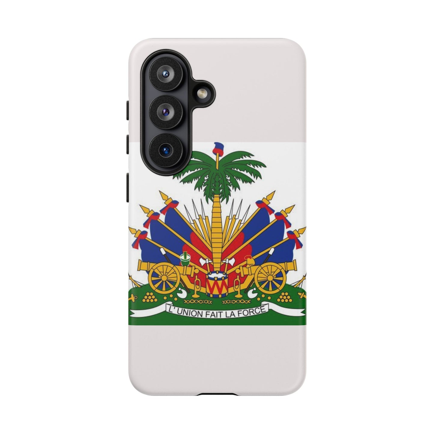 Haiti Flag Tough Phone Case — Presidential Coat of Arms Protective Cover